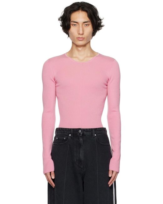 Peter Do Pink Ribbed Sweater for men