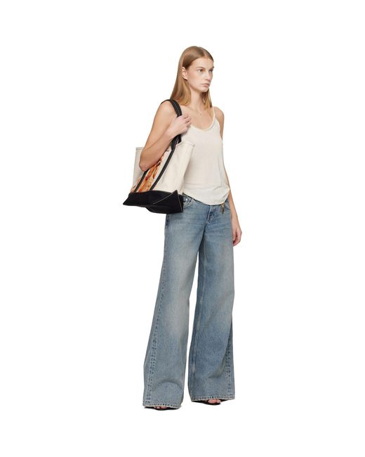 Stella McCartney Blue Pearl Embroidery Top
