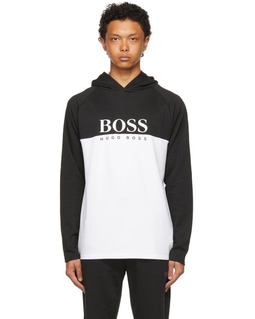 black and white hugo boss hoodie