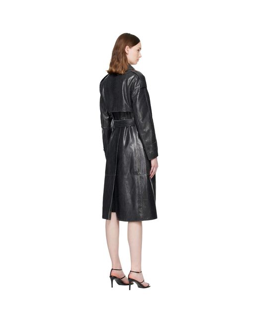 Mackage Black Carmela-Snk Snake Pattern Leather Coat