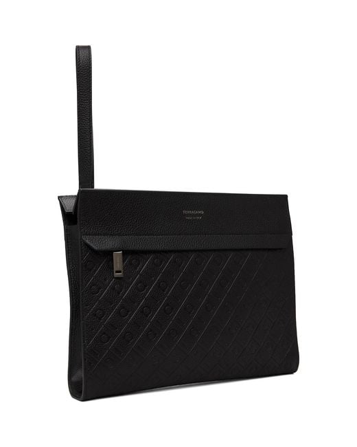 Ferragamo Black Monogram Pouch for men