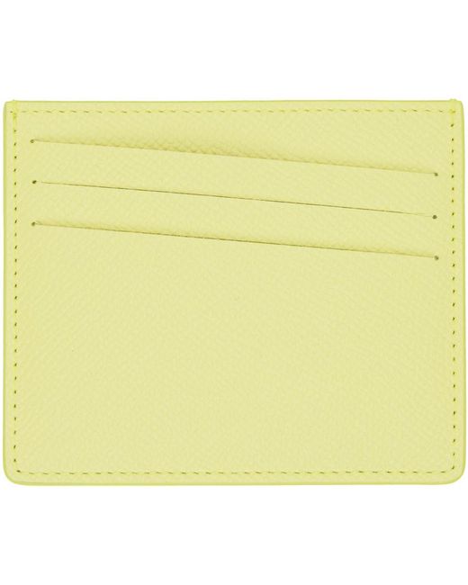 Maison Margiela Yellow Four Stitches Card Holder for men