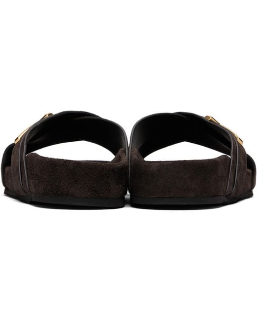 Tom Ford Black Suede Wicklow T Slides for men