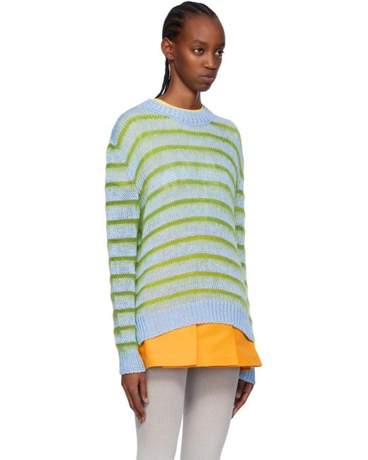 Marni Multicolor Blue & Green Striped Sweater