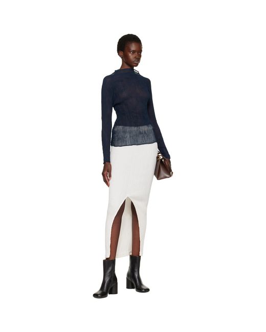 Issey Miyake Multicolor Off- Rill Midi Skirt