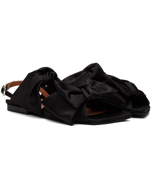 Ganni Black Soft Bow Sandals
