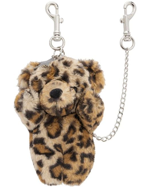 VAQUERA Tan Teddy Bear Keychain in Metallic | Lyst Australia