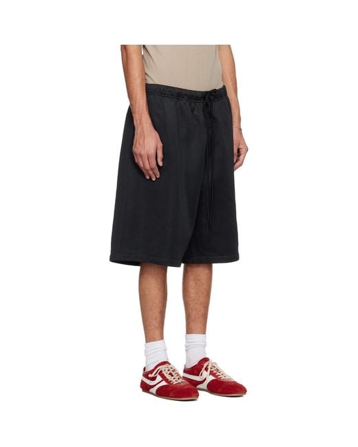 Fear Of God Black Holiday Satin Fleece Relaxed Shorts for men