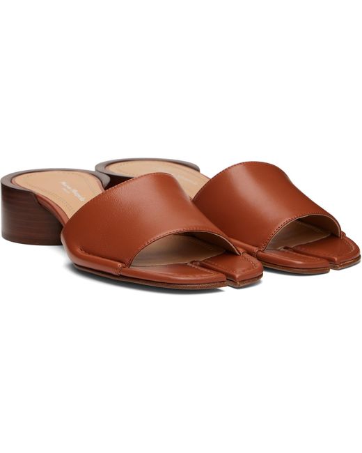 Maison Margiela Brown Tan Tabi Mule Heeled Sandals