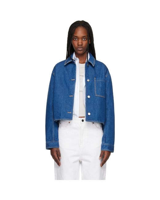 Maison Kitsuné Blue Cropped Denim Jacket
