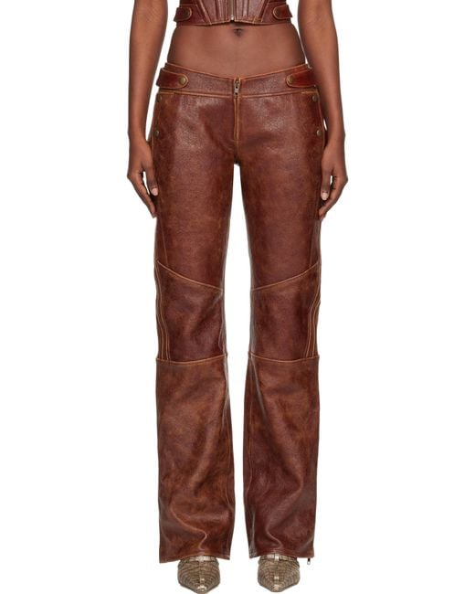 KNWLS Red Claw Leather Trousers