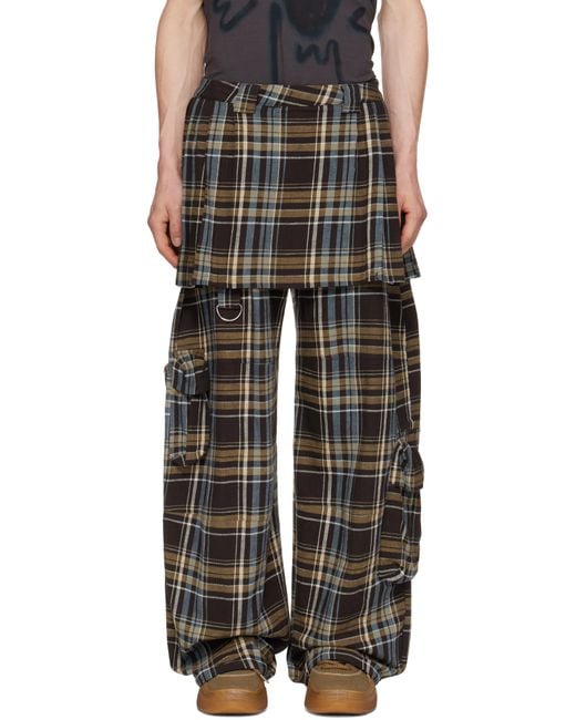 Collina Strada Black Lawn Skirt Cargo Pants for men