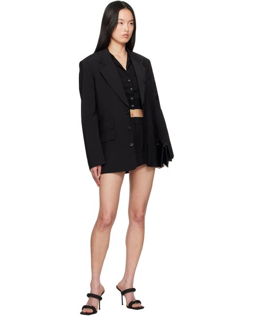 Alexander Wang Black Tailored Tropical Wool Shorts
