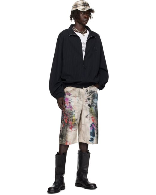 Acne Black Trompe L'Oeil Shorts for men