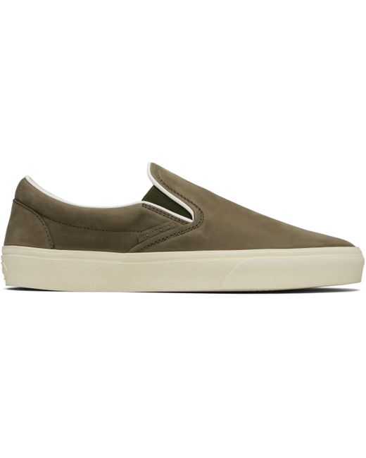 Tom Ford Black Khaki Nubuck Jude Slip On Sneakers for men