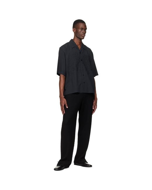 Homme Plissé Issey Miyake Black Embroidery Press Shirt for men