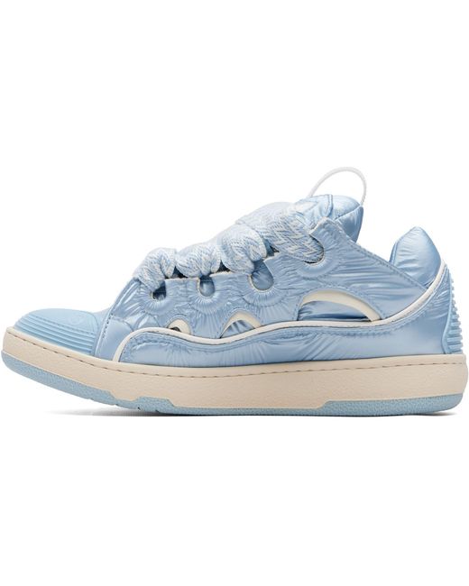 Lanvin Blue Nylon Curb Sneakers for men