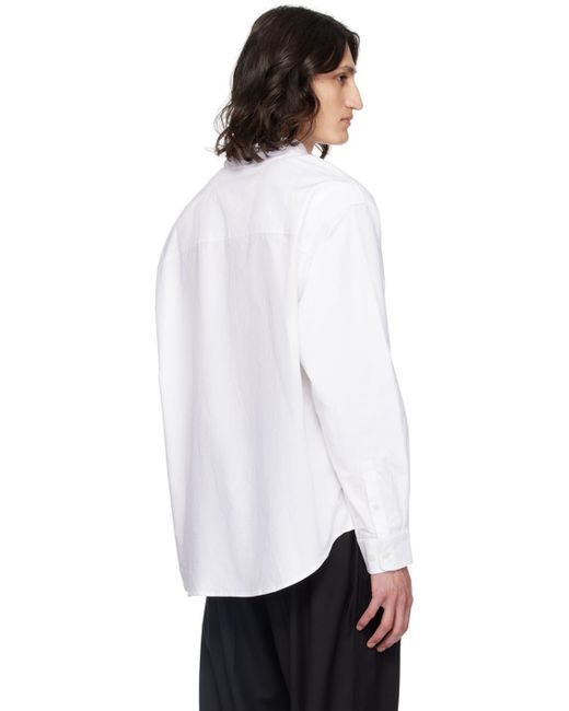 AWAKE NY White Embroidered Long Sleeve Shirt for men