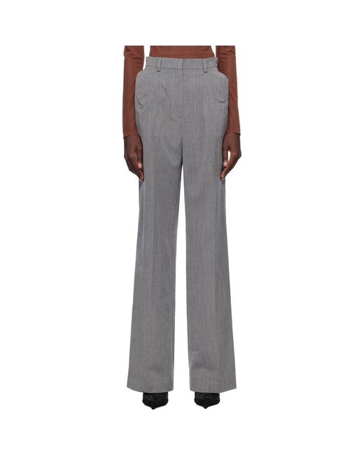Pushbutton Black Shoulder Puff Trousers