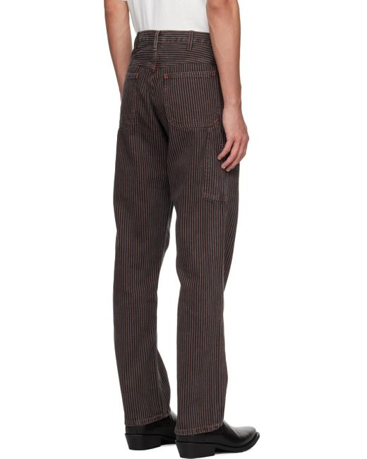 Re/done Black Brown Modern Painter Trousers for men