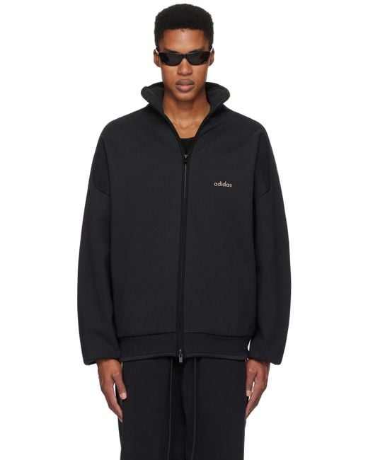 メンズ Fear Of God Adidas Originalsエディション ブラック ヘビーフリース トラックジャケット Black