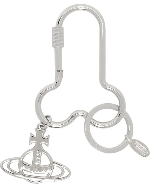 Vivienne Westwood White Penis Carabiner Keychain for men