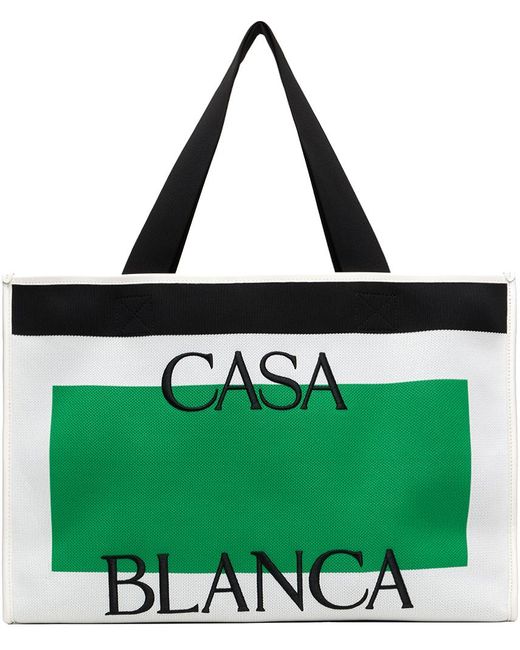 Casablancabrand Green Knitted Shopper Tote for men