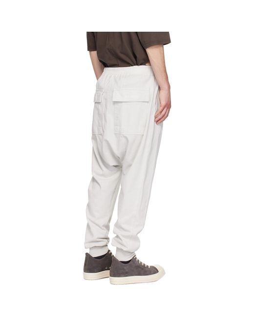 Rick Owens White Off- Temple Drawstring Lounge Pants for men