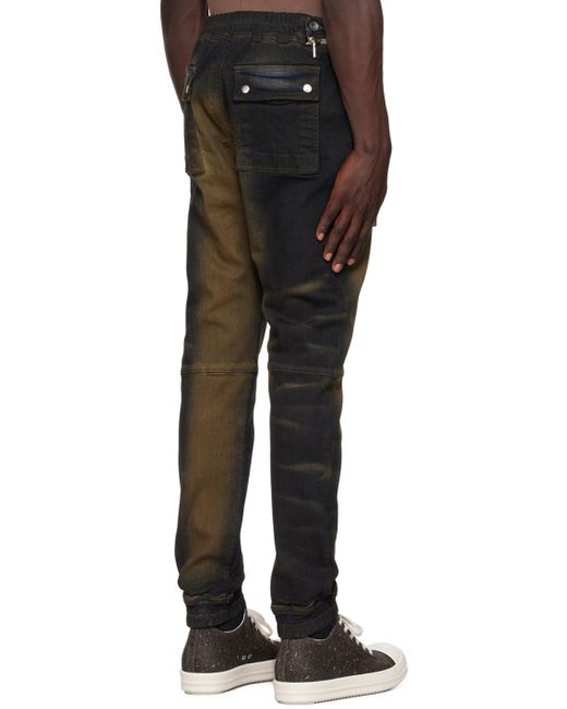 Rick Owens Black Indigo & Brown Aircut Jeans for men
