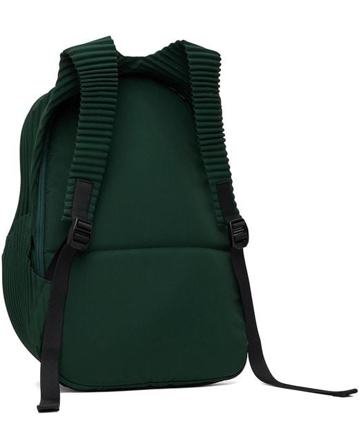 Homme Plissé Issey Miyake Green Homme Plissé Issey Miyake Pleats Daypack Backpack for men