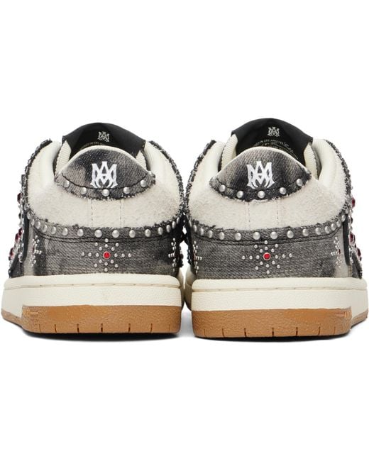 Amiri Black Stud Skel Top Low Sneakers for men