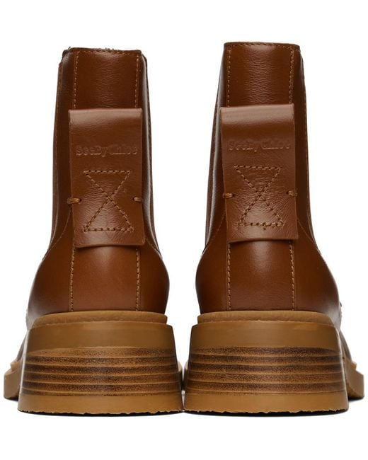 See By Chloé Brown Tan Bonni Chelsea Boots