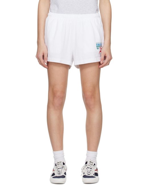 Sporty & Rich ホワイト 'La Marathon' Disco ショートパンツ White
