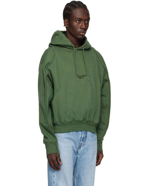 Jacquemus Green Le Sweatshirt Camargue Branded Organic Cotton-jersey Hoody X for men