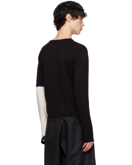 J.W. Anderson Black Contrast Sleeve Sweater for men