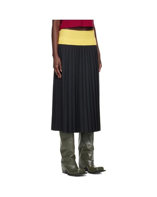 STEFAN COOKE Black Match Midi Skirt
