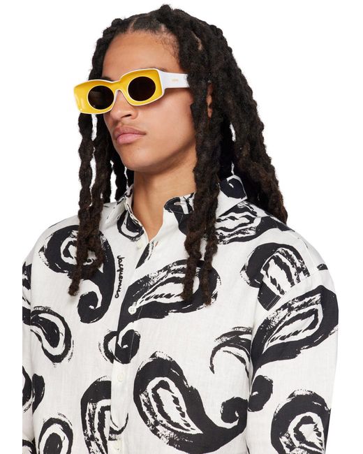 Loewe Black Yellow & White Paula's Ibiza Sunglasses for men