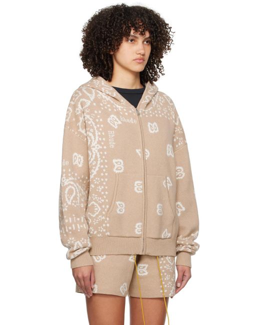 Pull à capuche à motif graphique en tricot jacquard Rhude en coloris Natural