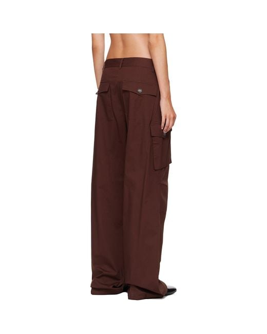 Ganni Brown Cotton Cargo Pants