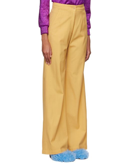 Dries Van Noten Orange Yellow Pantery Trousers