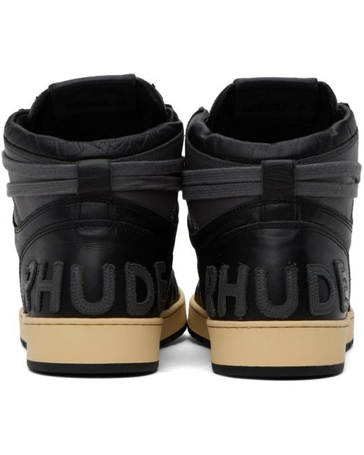 Rhude Black & Gray Rhecess Hi Sneakers for men