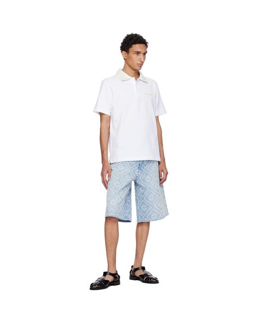 Casablanca White Laurel Piqué Polo for men