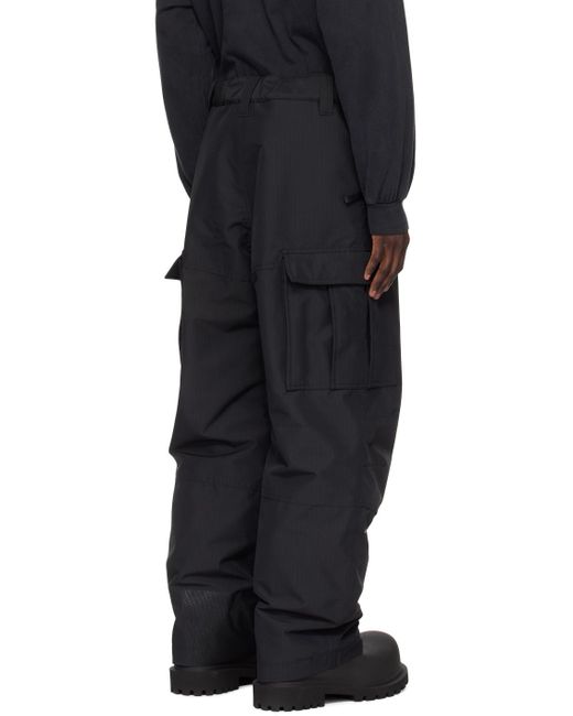 Balenciaga Black 3b Sports Icon Cargo Pants for men