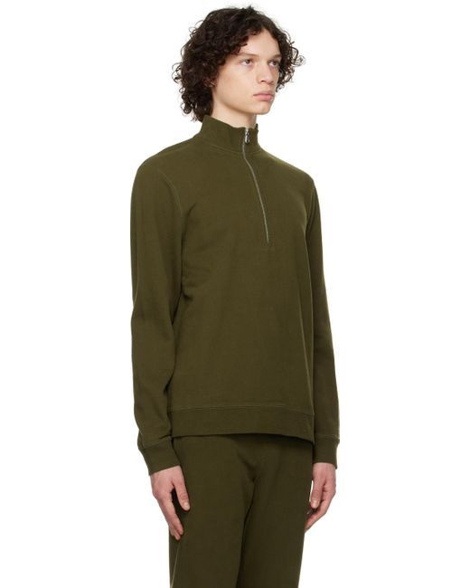 Sunspel Green Half-zip Sweatshirt for men