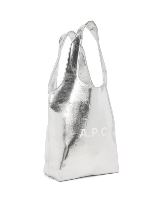 A.P.C. White Ninon Small Tote for men