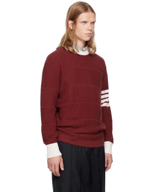 Thom Browne Red Thom E 4-bar Rugby Sweater for men