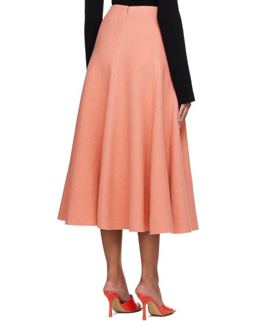 Gabriela Hearst Orange Maureen Midi Skirt