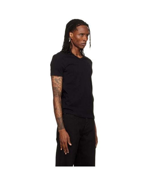 Tom Ford Black V-Neck T-Shirt for men
