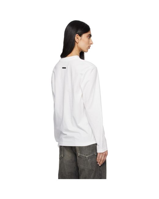 Fear Of God White Varsity Long Sleeve T-Shirt