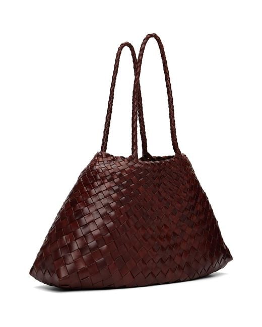 Dragon Diffusion Brown Burgundy Santa Croce Big Tote